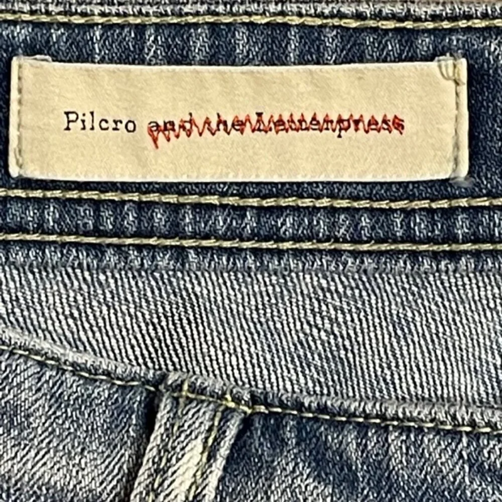 ANTHROPOLOGIE Pilcro and the Letterpress 'Hyphen' Jean Shorts - Size 26 - Picture 5 of 7